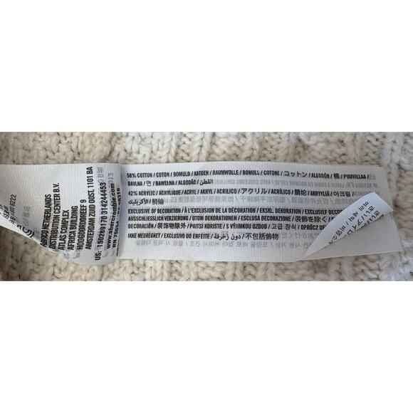 Abercrombie Fitch Women’s Cream Cable Knit Sweater Size XS Mock Neck Academia - Picture 4 of 4